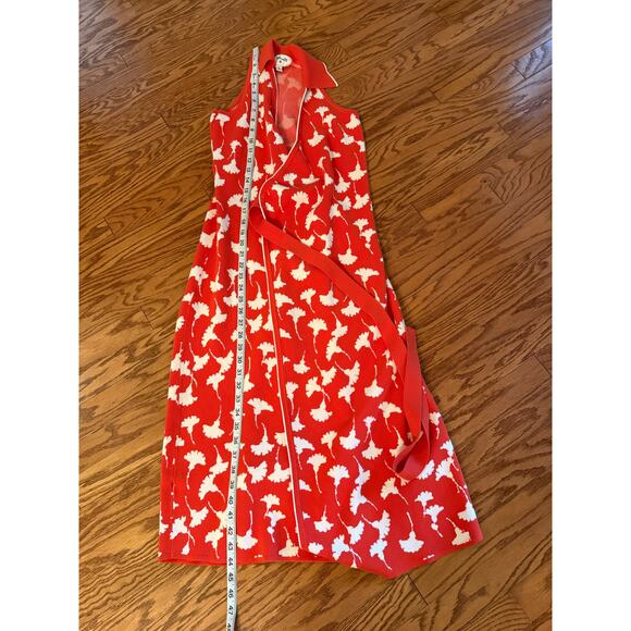 Diane Von Furstenberg Target Cherry Tomato Sleeveless Knit Gingko Wrap Dress S - Picture 8 of 8